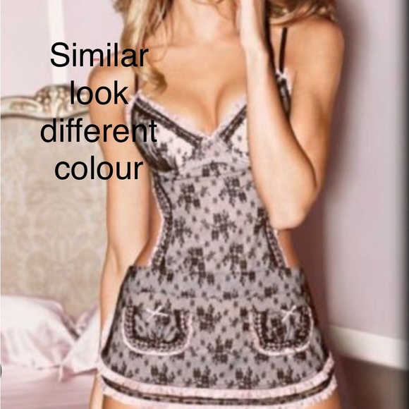 Victoria’s Secret 34B, pink with black lace lingerie - Picture 3 of 11